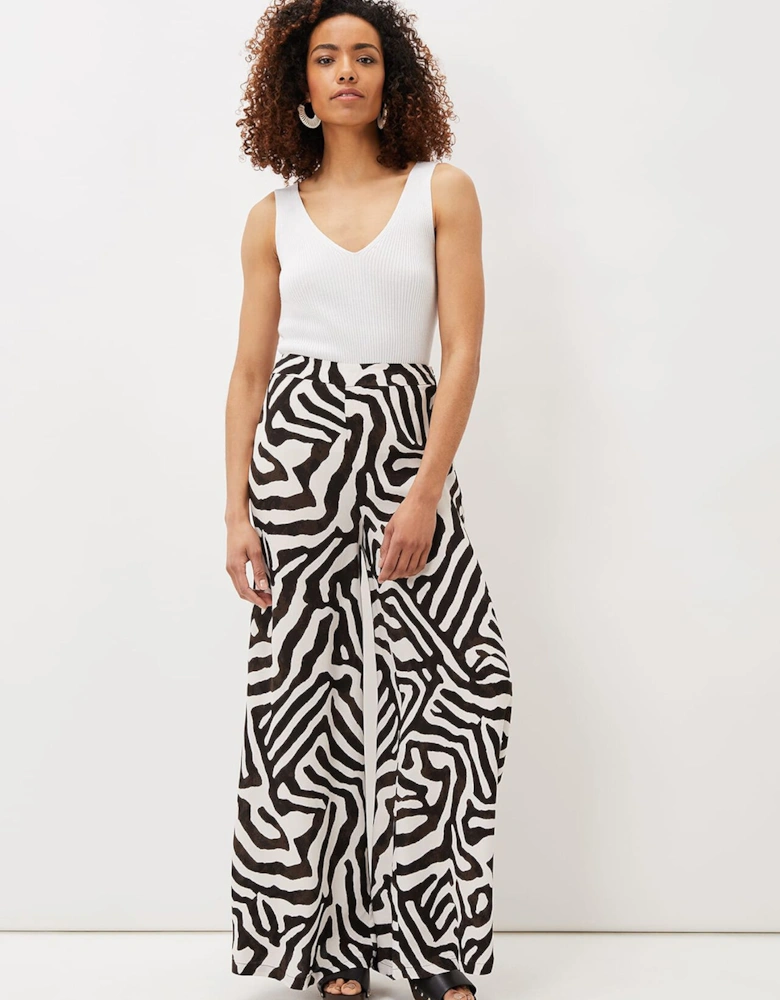 Isabelle Zebra Print Wide Leg Trouser