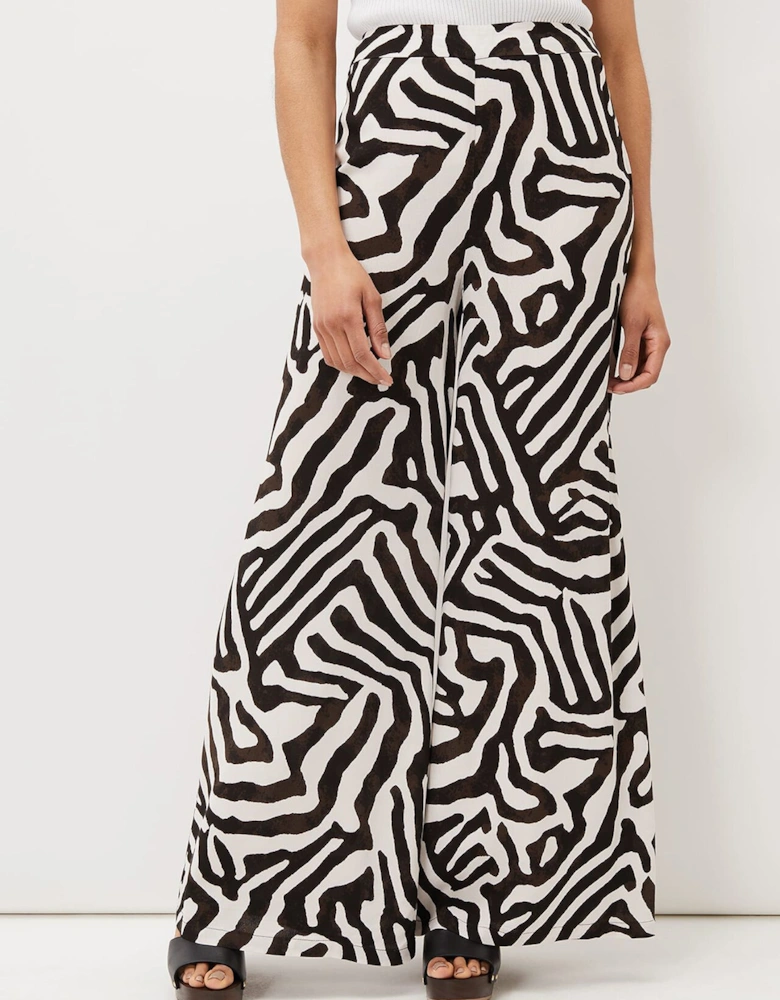 Isabelle Zebra Print Wide Leg Trouser