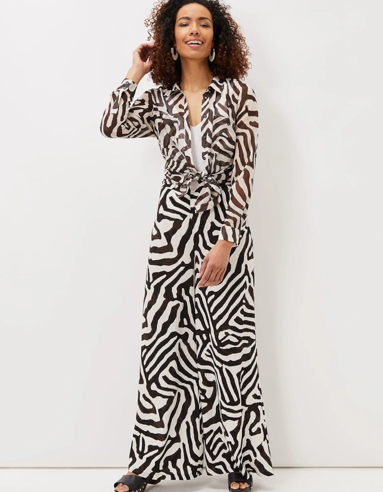 Isabelle Zebra Print Wide Leg Trouser