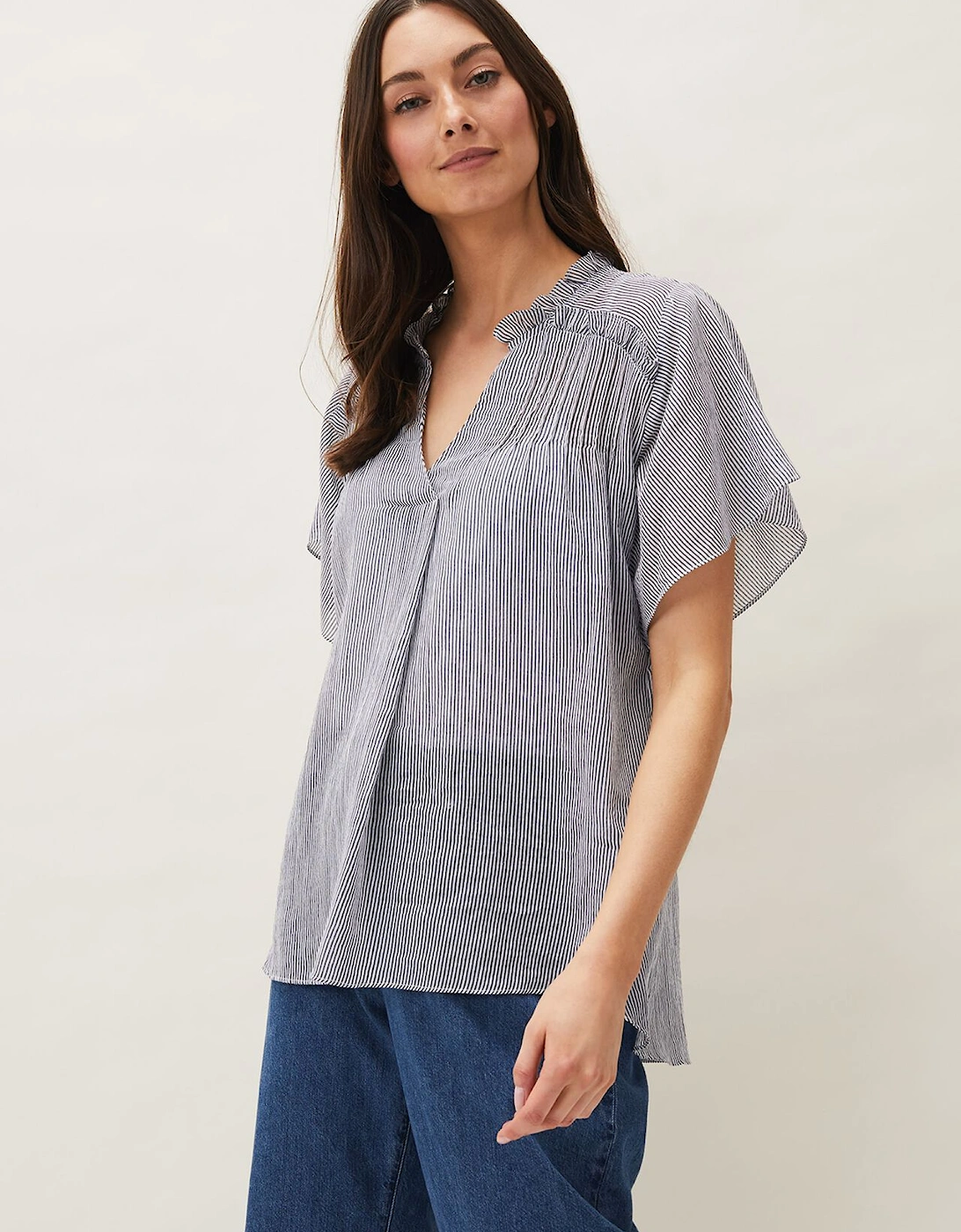 Diya Frill Stripe Blouse, 7 of 6