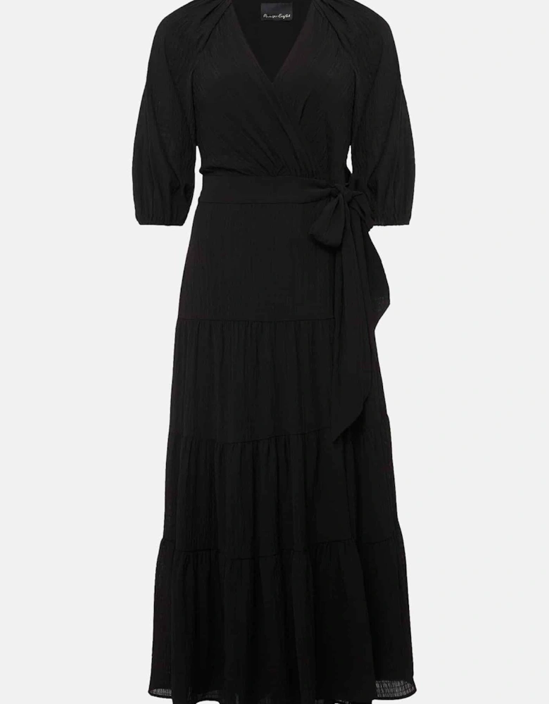 Morven Black Wrap Midi Dress