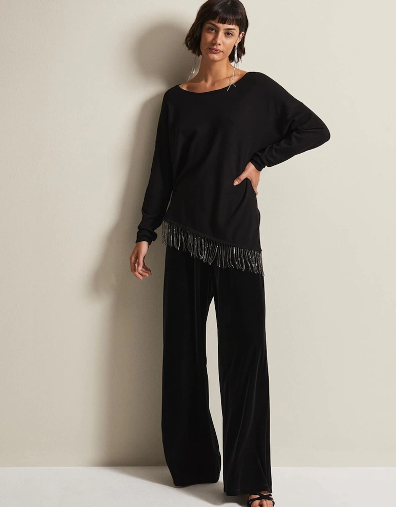 Mellia Fine Knit Diamante Top