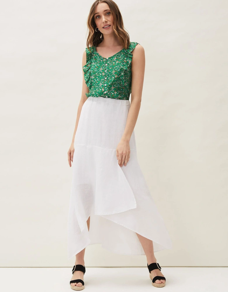 Phoebe Faux Wrap Linen Skirt