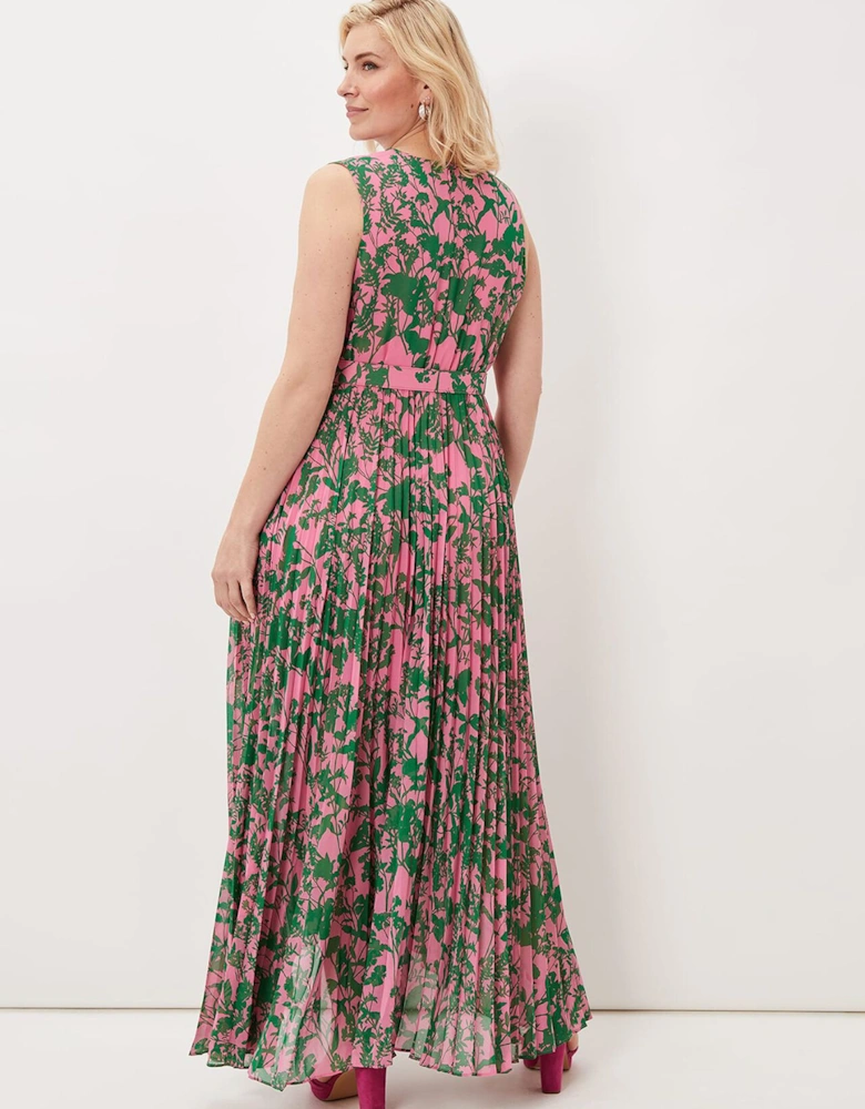 Brianna Pleated Print Dress