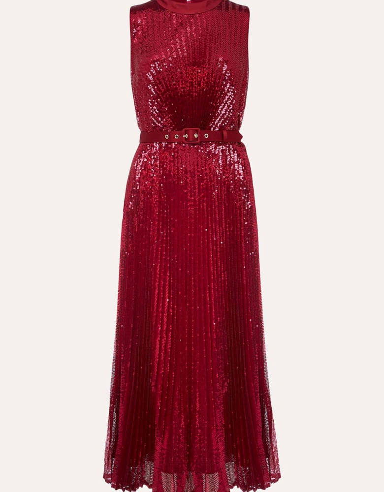 Simara Pink Sequin Midi Dress