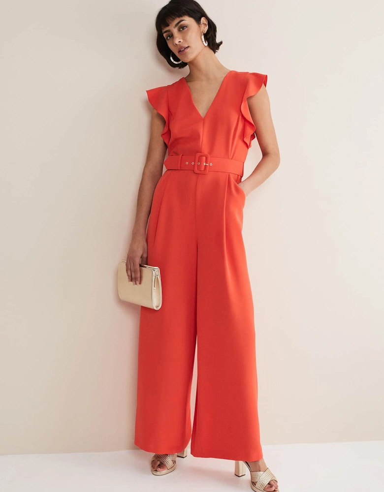 Kallie V Neck Frill Jumpsuit