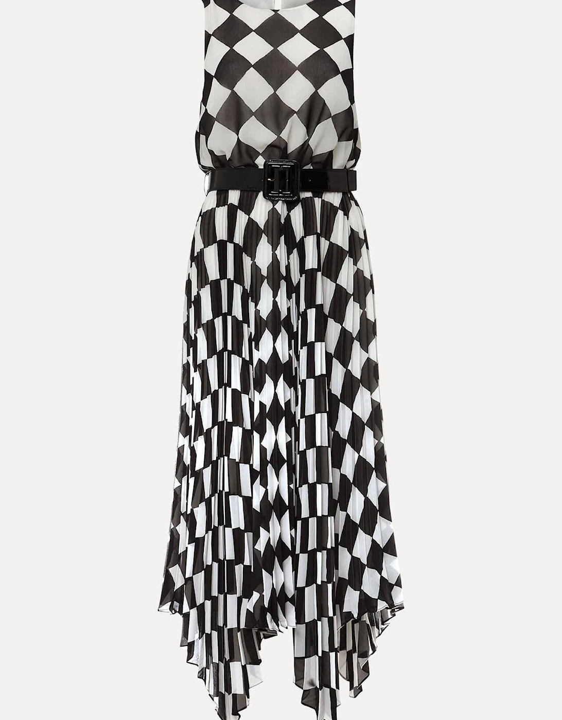 Laurel Checked Pleated Midi Dress