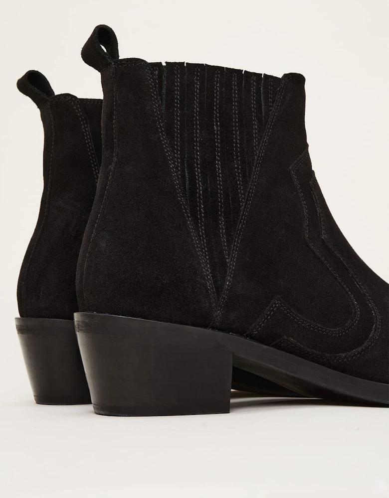 Stitch Detail Suede Ankle Boot