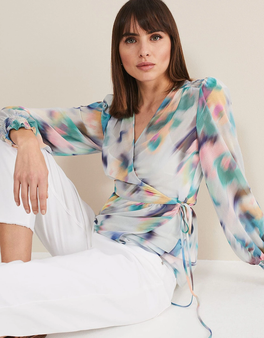 Sonya Printed Wrap Blouse, 9 of 8