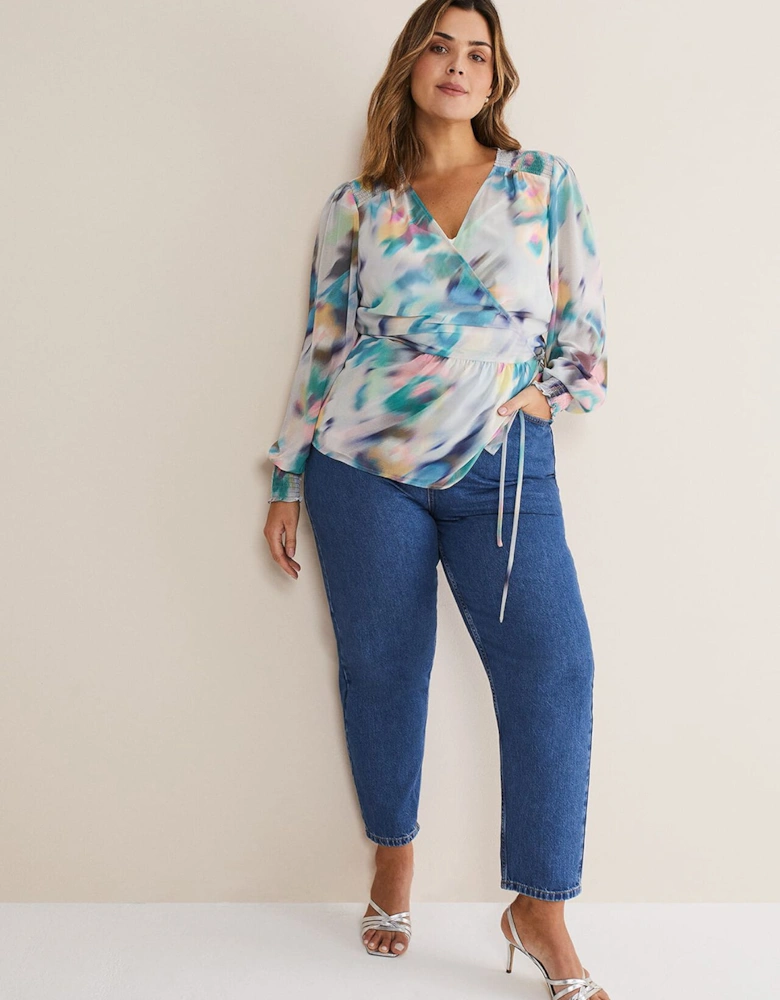 Sonya Printed Wrap Blouse