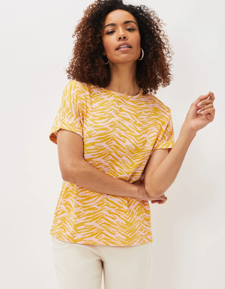 Lucille Cotton Zebra Print Top