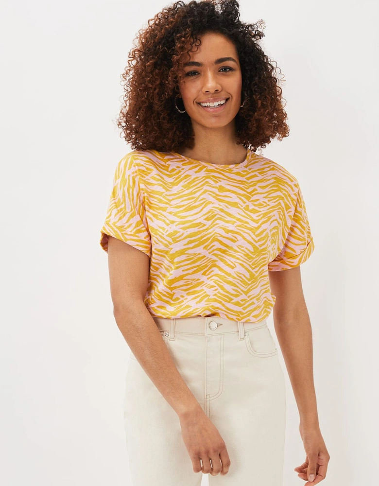 Lucille Cotton Zebra Print Top