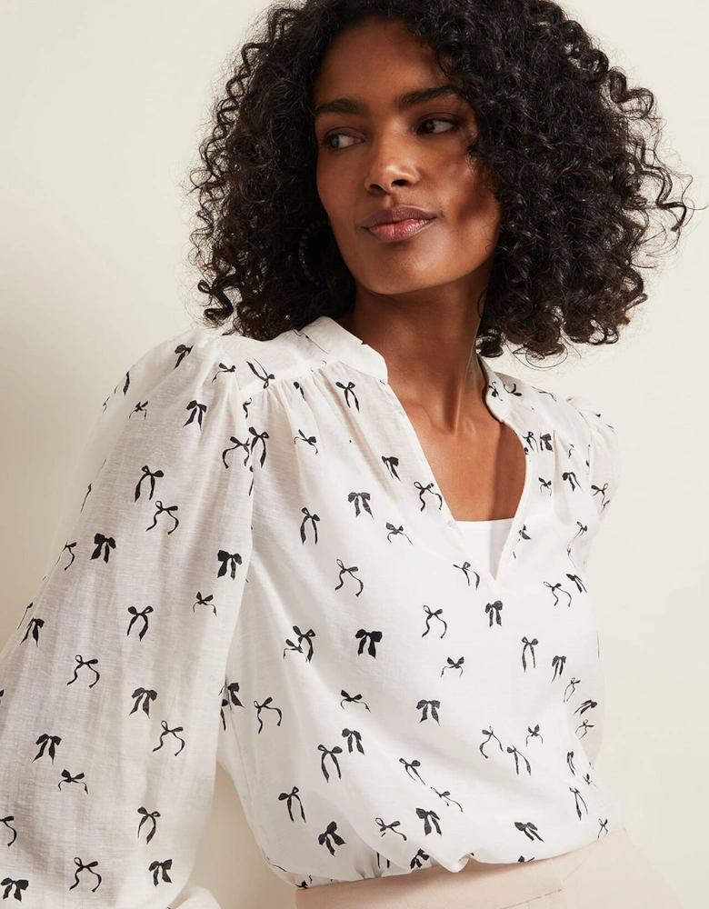 Taytum Bow Print Blouse