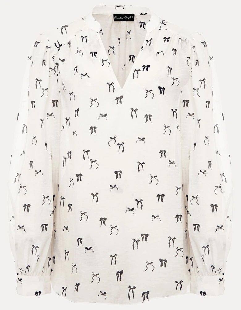 Taytum Bow Print Blouse