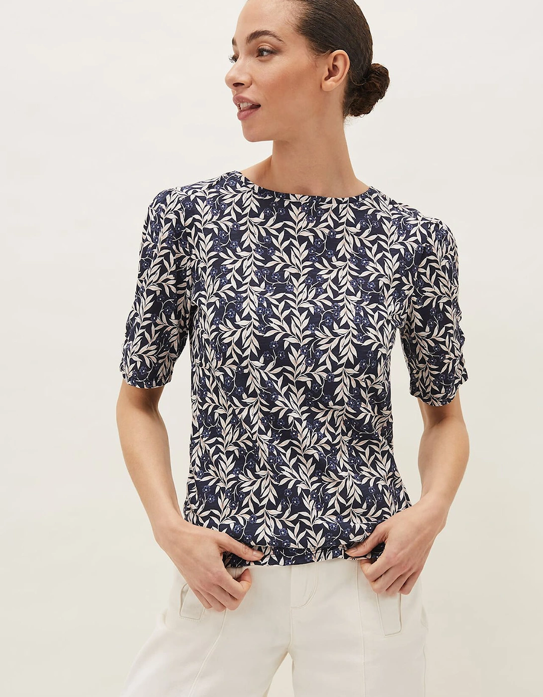 Poppie Leaf Print Top