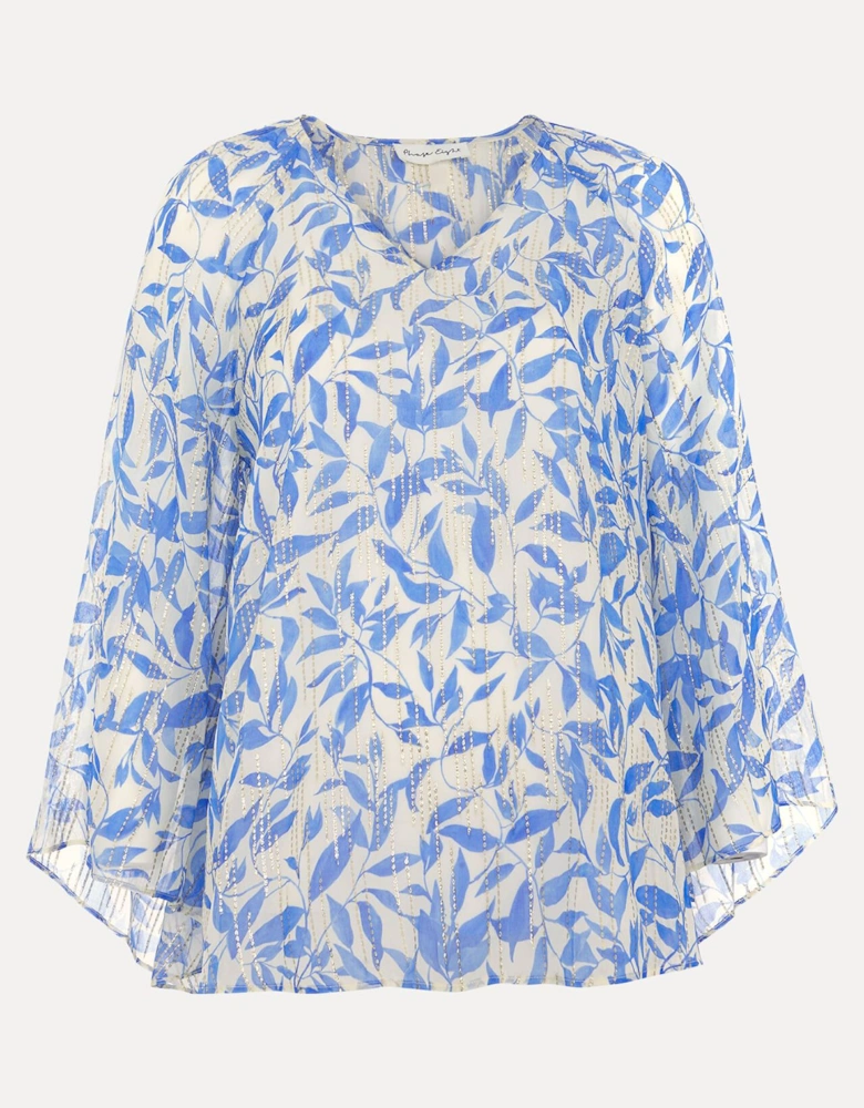 Simi Leaf Print Filcoupe Blouse