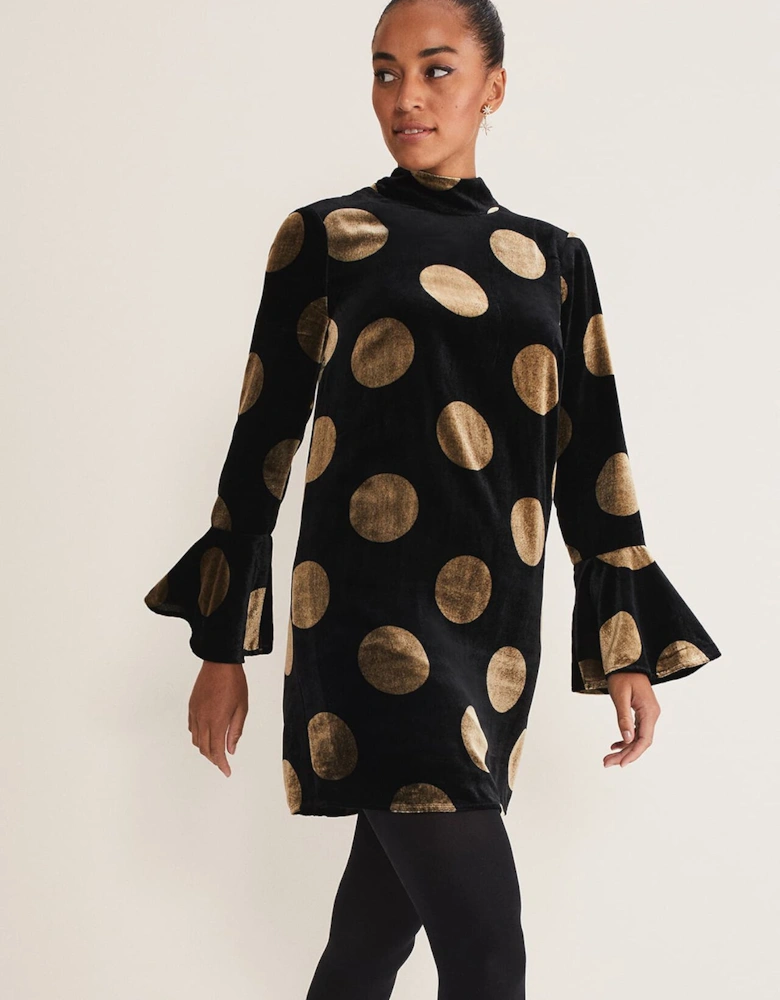 Aylin Spot Bell Sleeve Dress