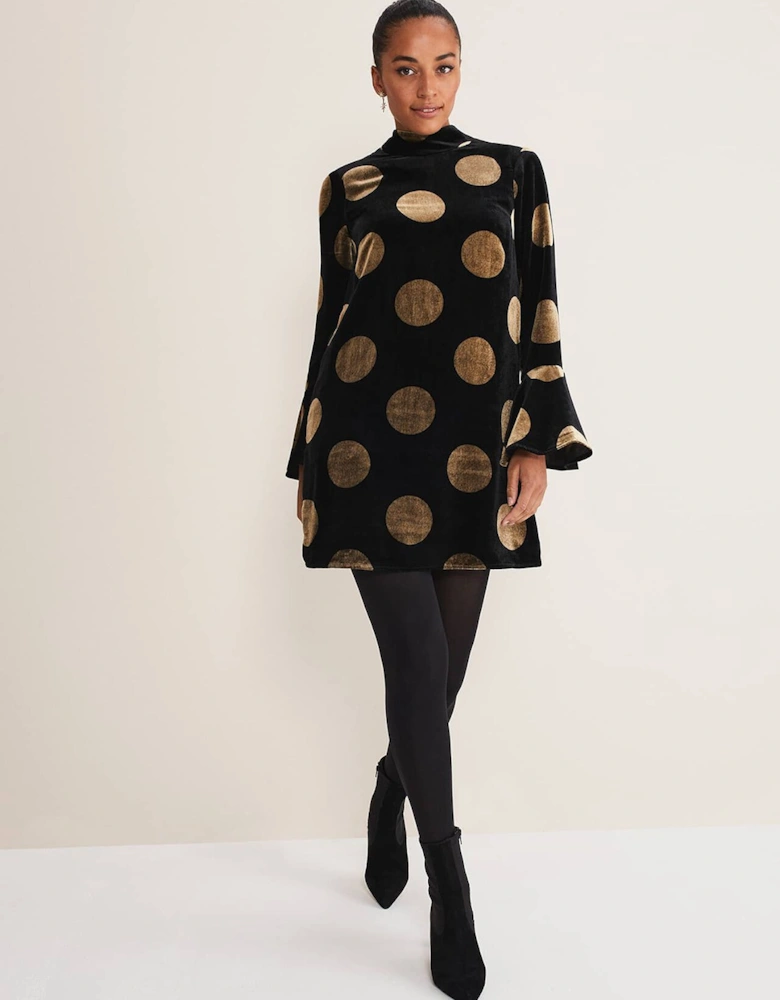 Aylin Spot Bell Sleeve Dress