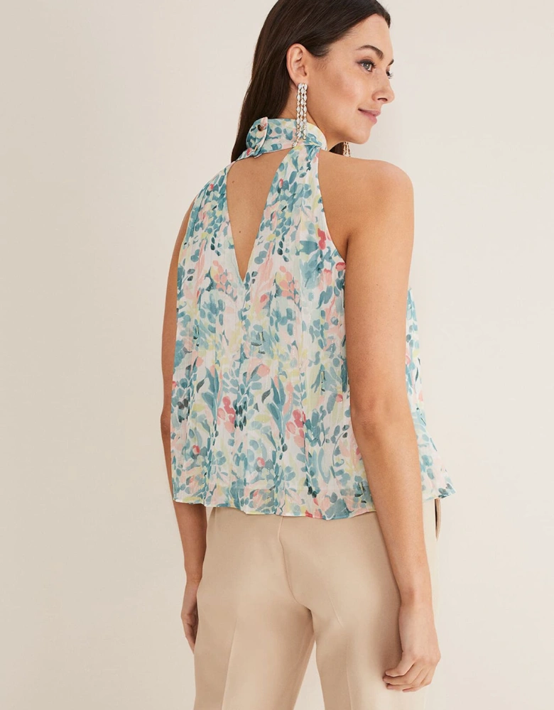 Lea Floral Pleat Blouse