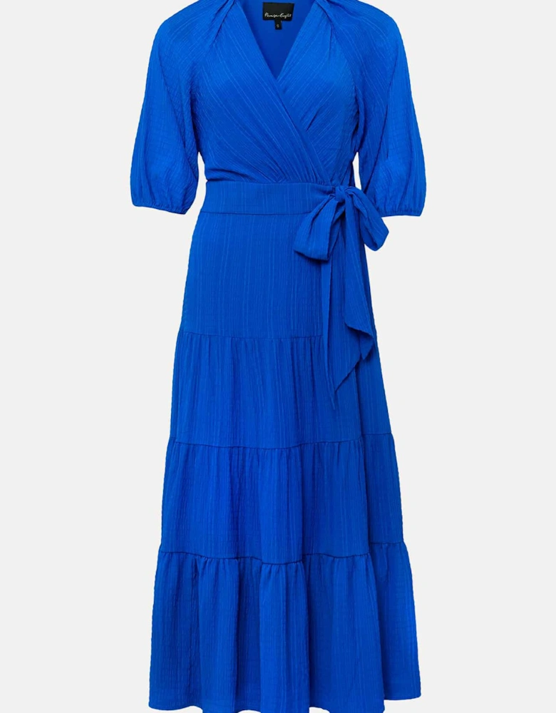 Morven Blue Wrap Midi Dress