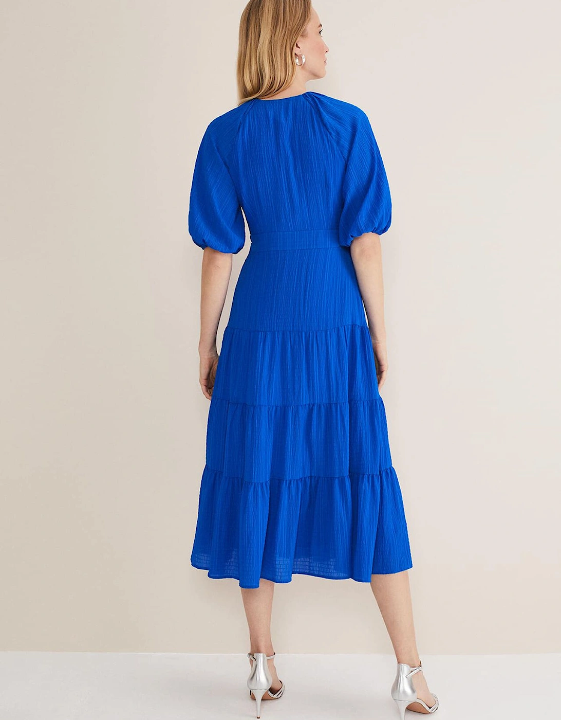 Morven Blue Wrap Midi Dress