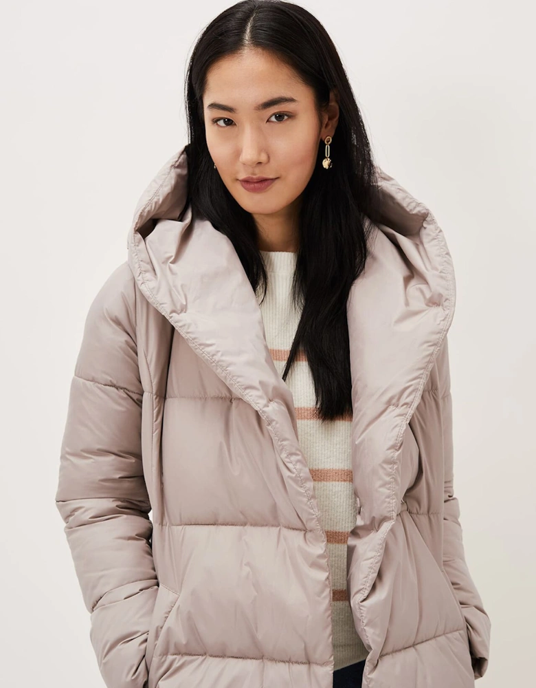 Brae Belted Puffer Knit Coat