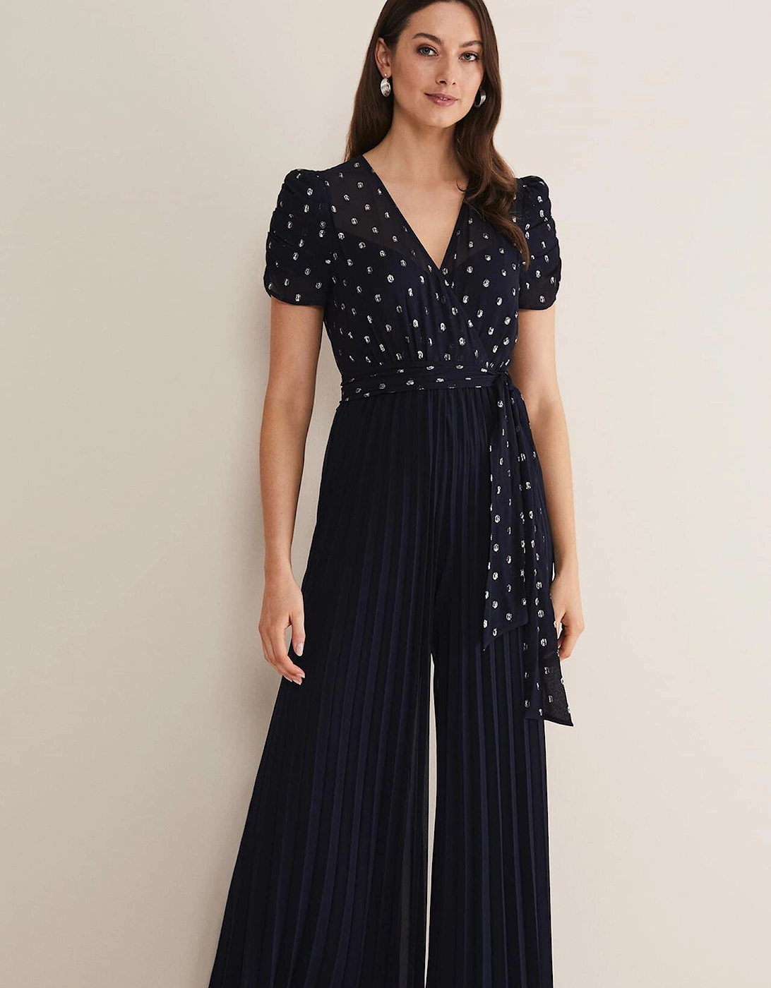 Molli Spot Pleated Jumpsuit