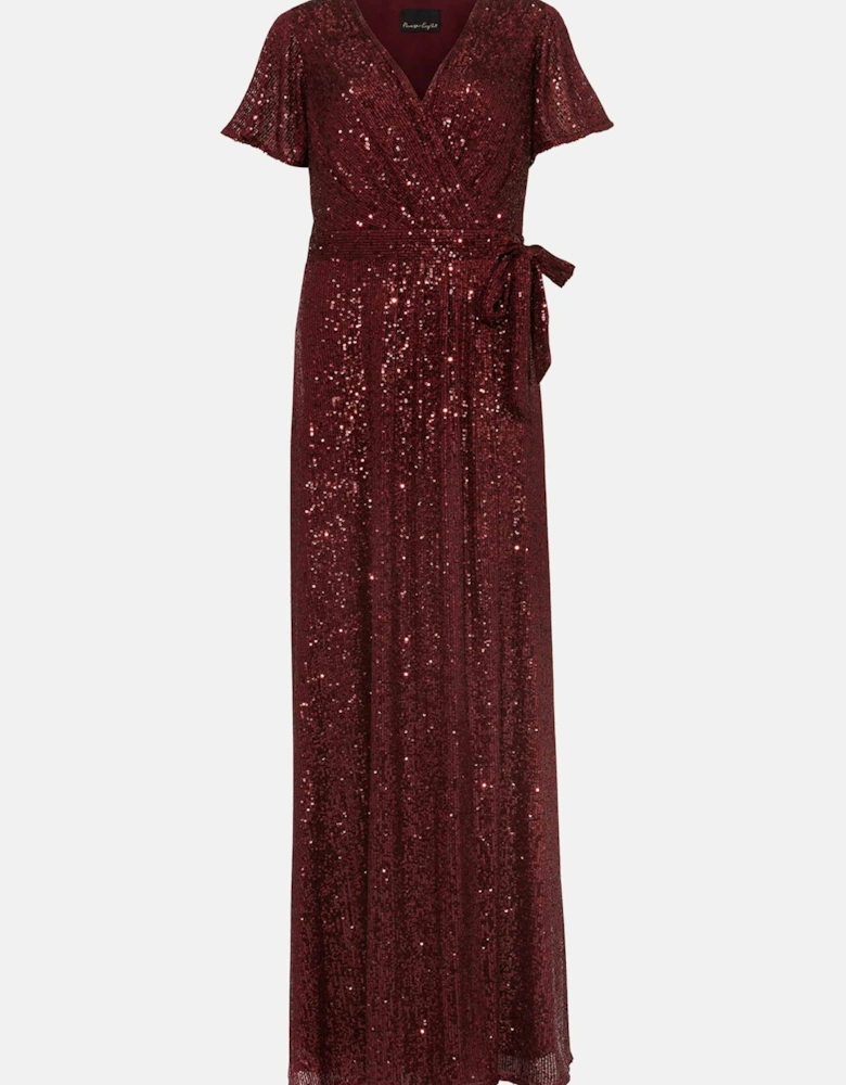 Amily Sequin Wrap Dress