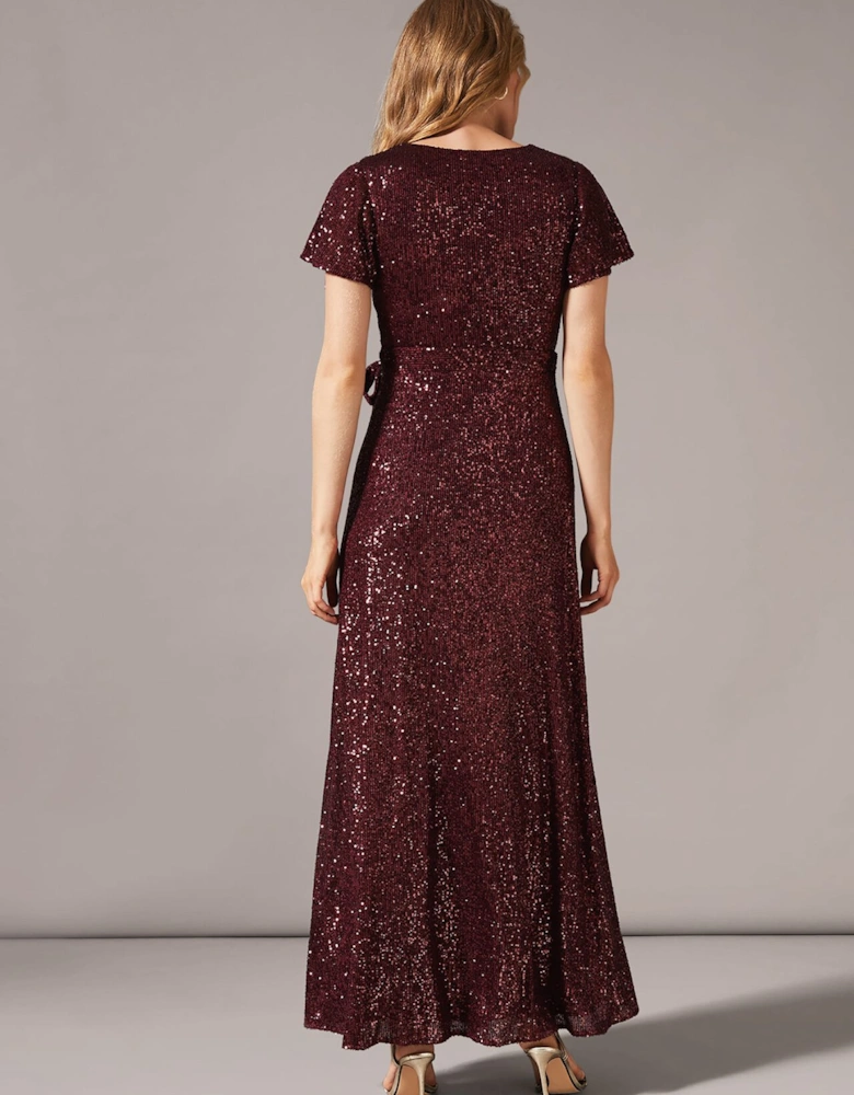 Amily Sequin Wrap Dress