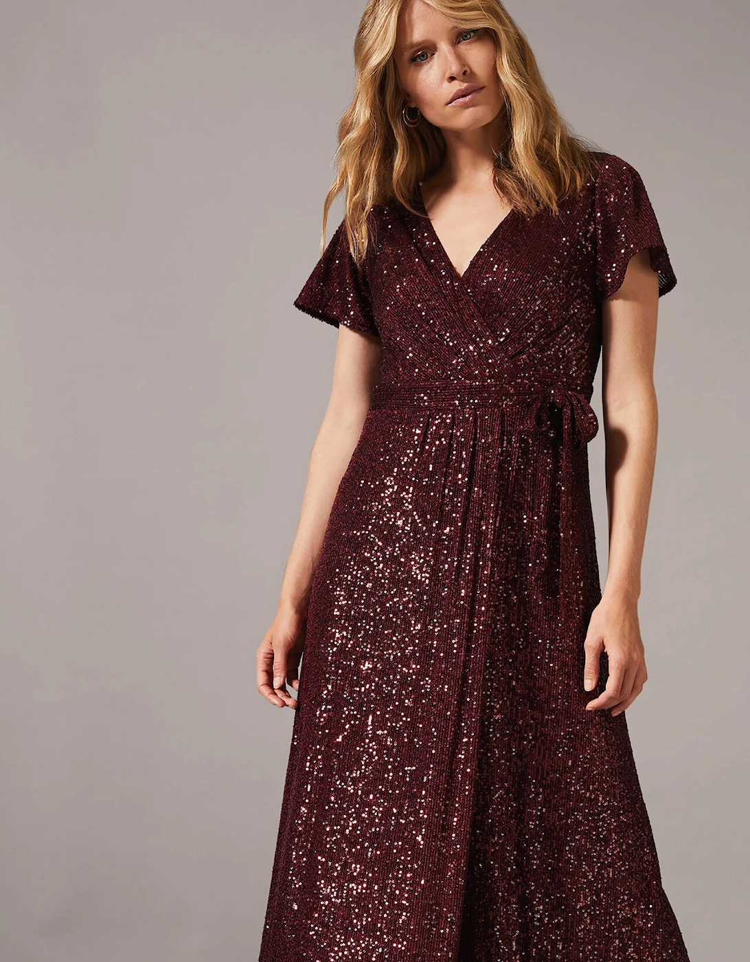 Amily Sequin Wrap Dress