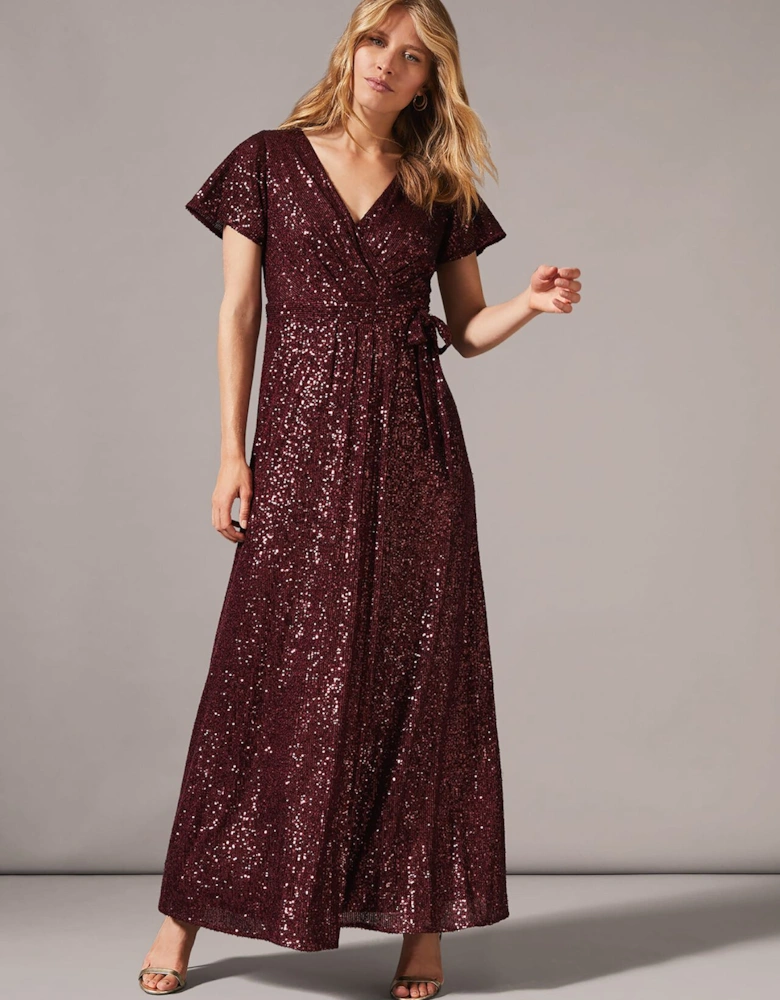 Amily Sequin Wrap Dress