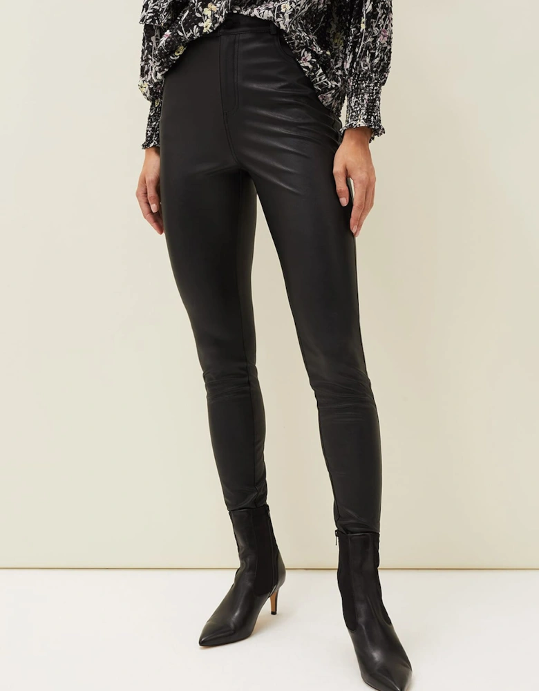 Kristina Faux Leather Jeans