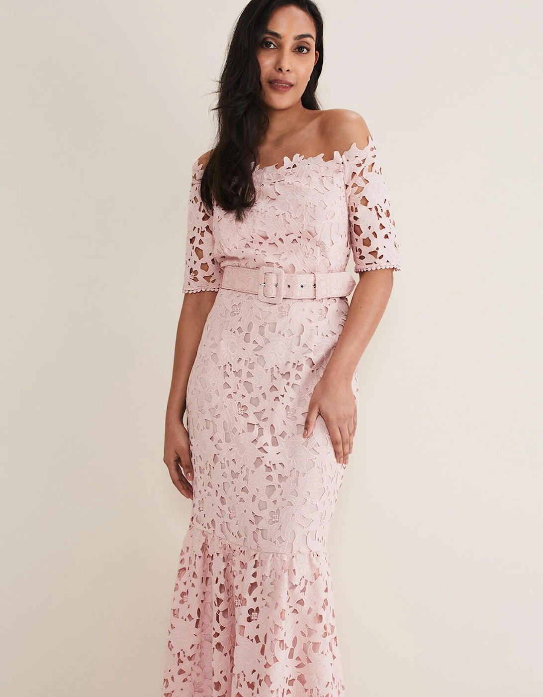 Petite Tallula Lace Bardot Maxi Dress