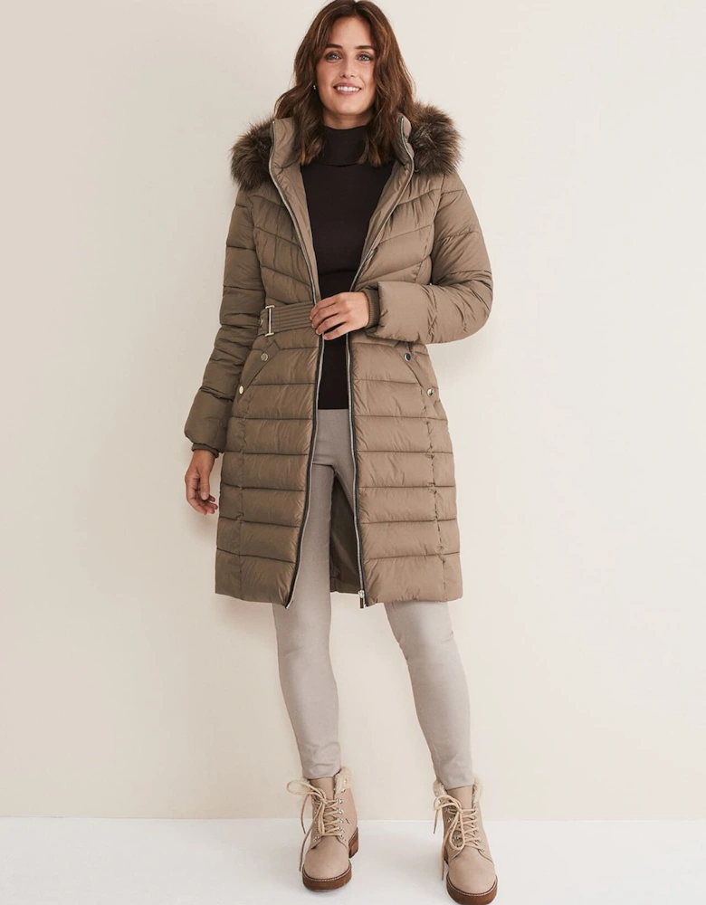 Synthia High Shine Midi Puffer