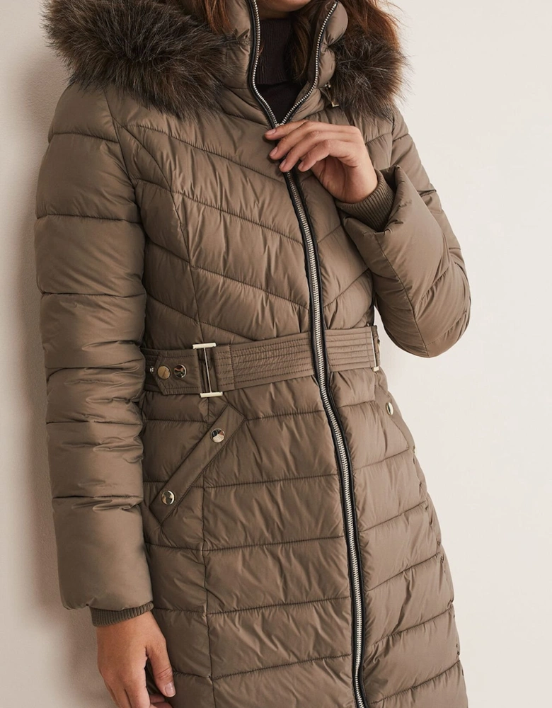 Synthia High Shine Midi Puffer