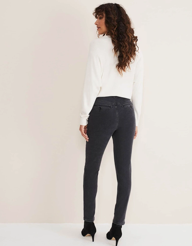 Hailee Topstitch Skinny Jeans