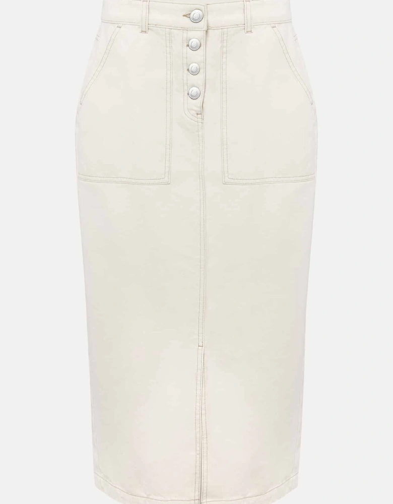 Leilani Denim Spilt Front Midi Skirt