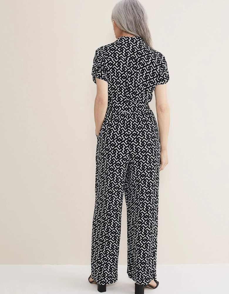 Paige Abstract Print Wide Leg Jumpsuit