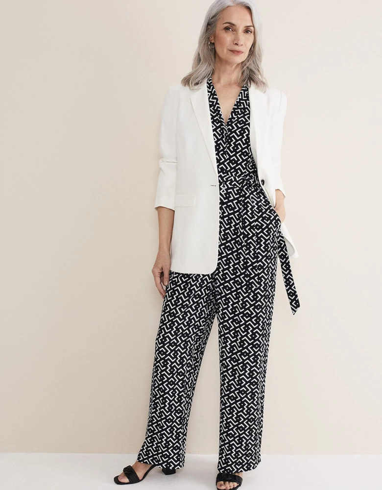 Paige Abstract Print Wide Leg Jumpsuit