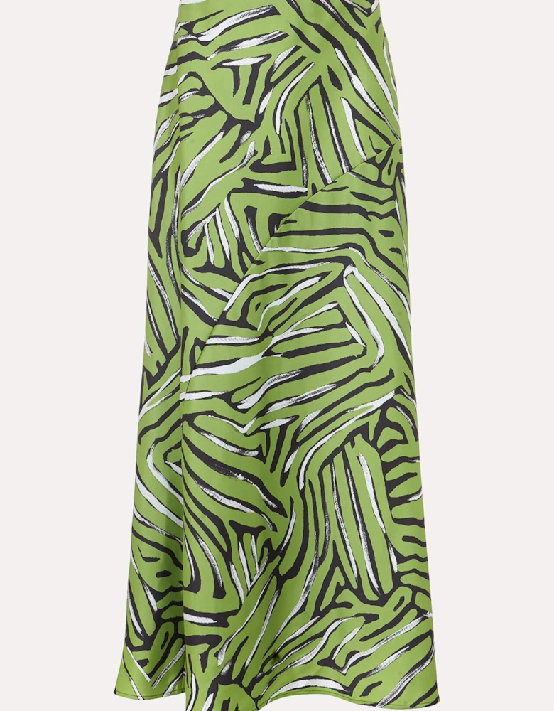 Norabel Zebra Print Satin Skirt