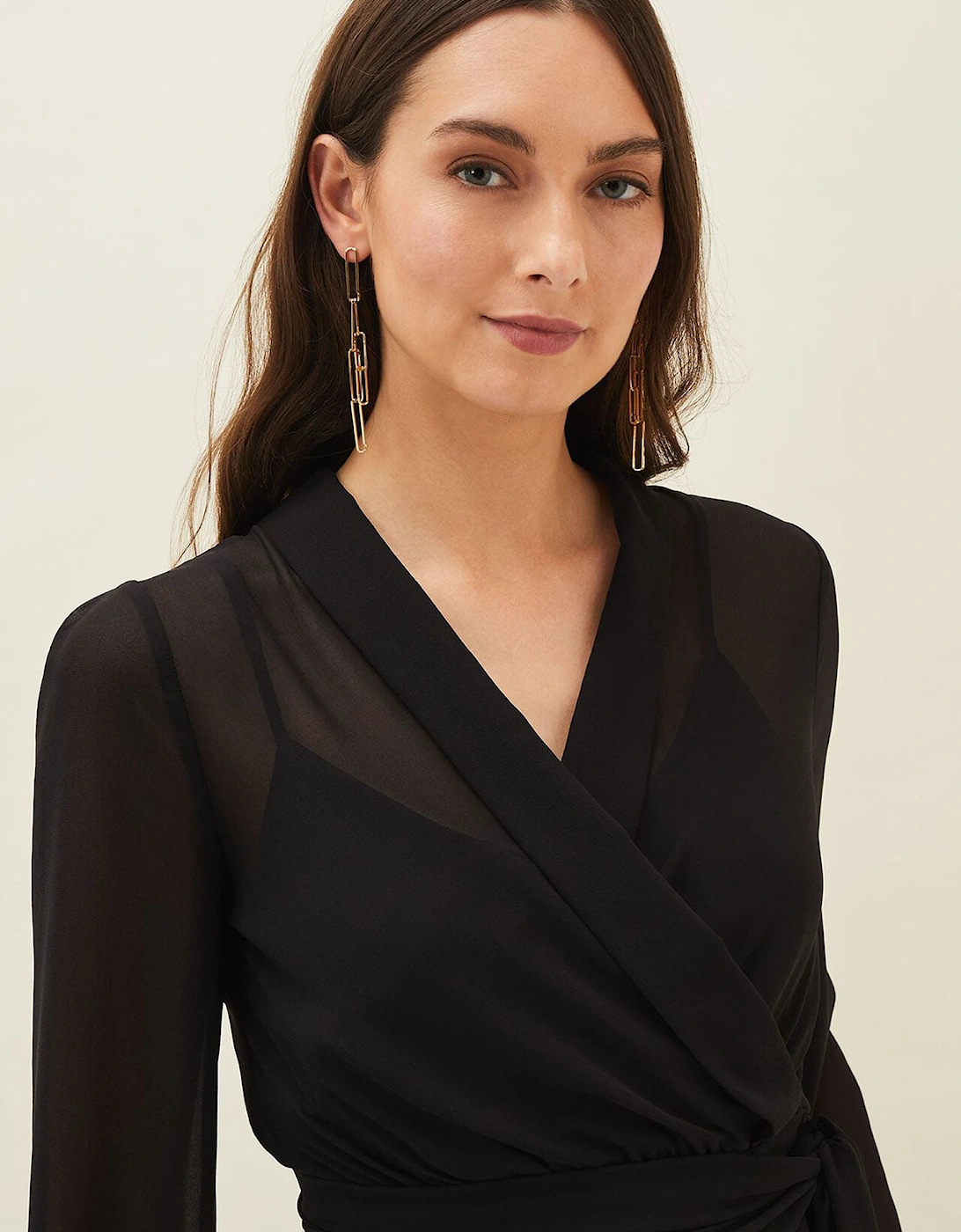 Florentine Semi-Sheer Wrap Top