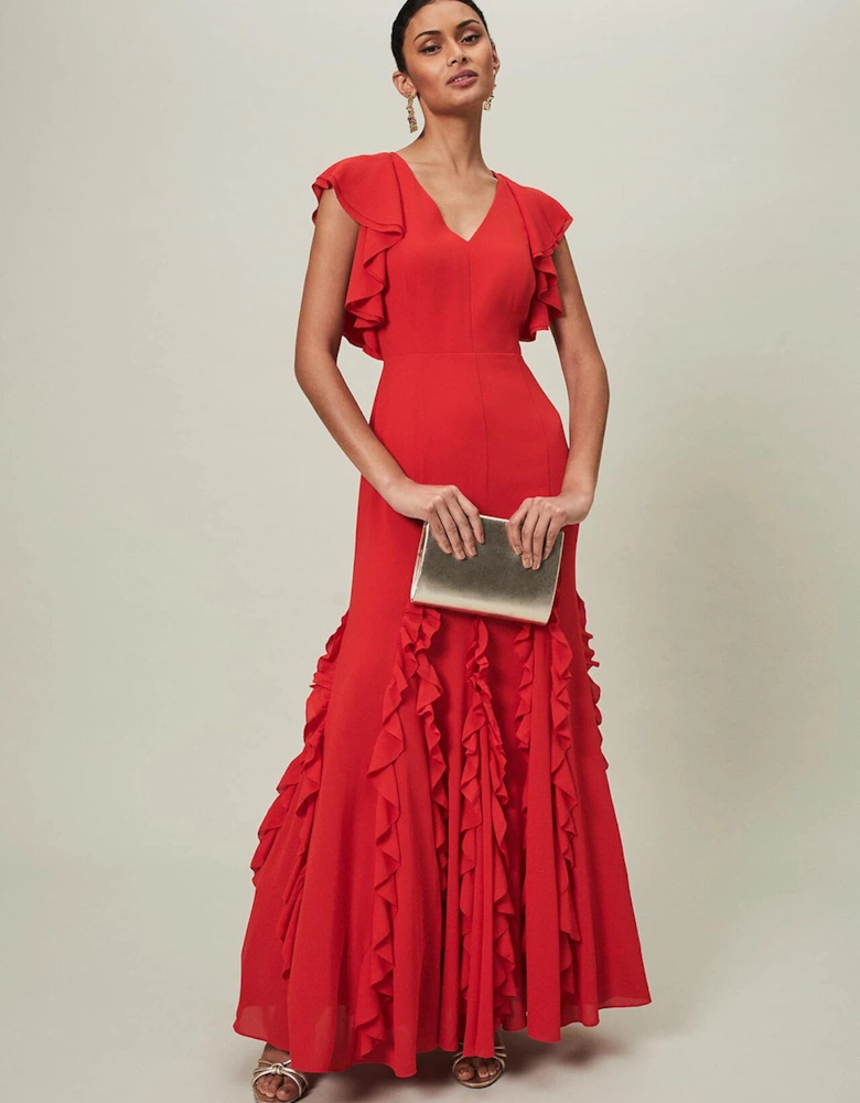 Donatella Ruffle Maxi Dress