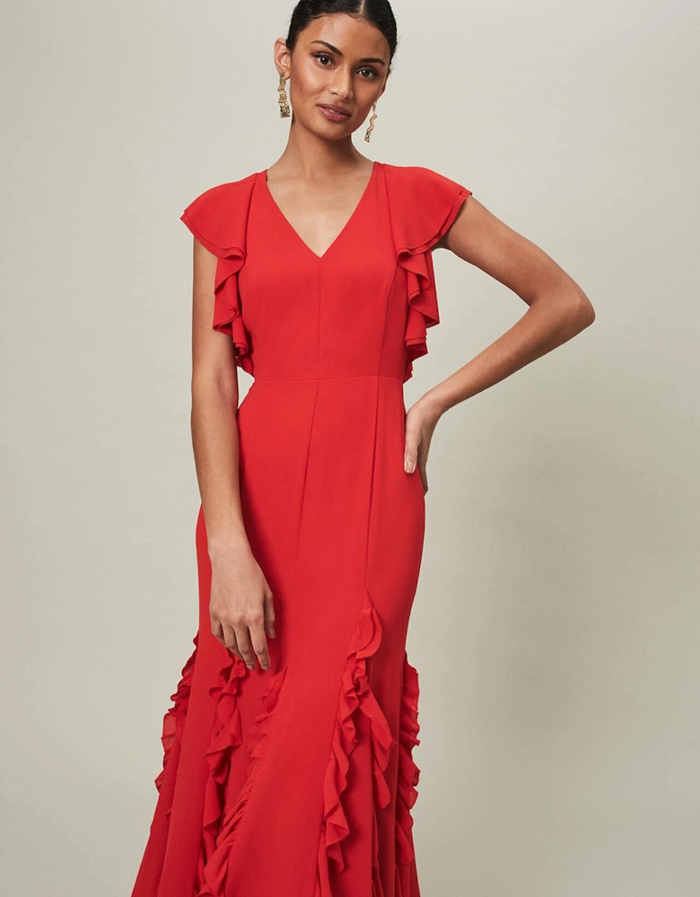 Donatella Ruffle Maxi Dress