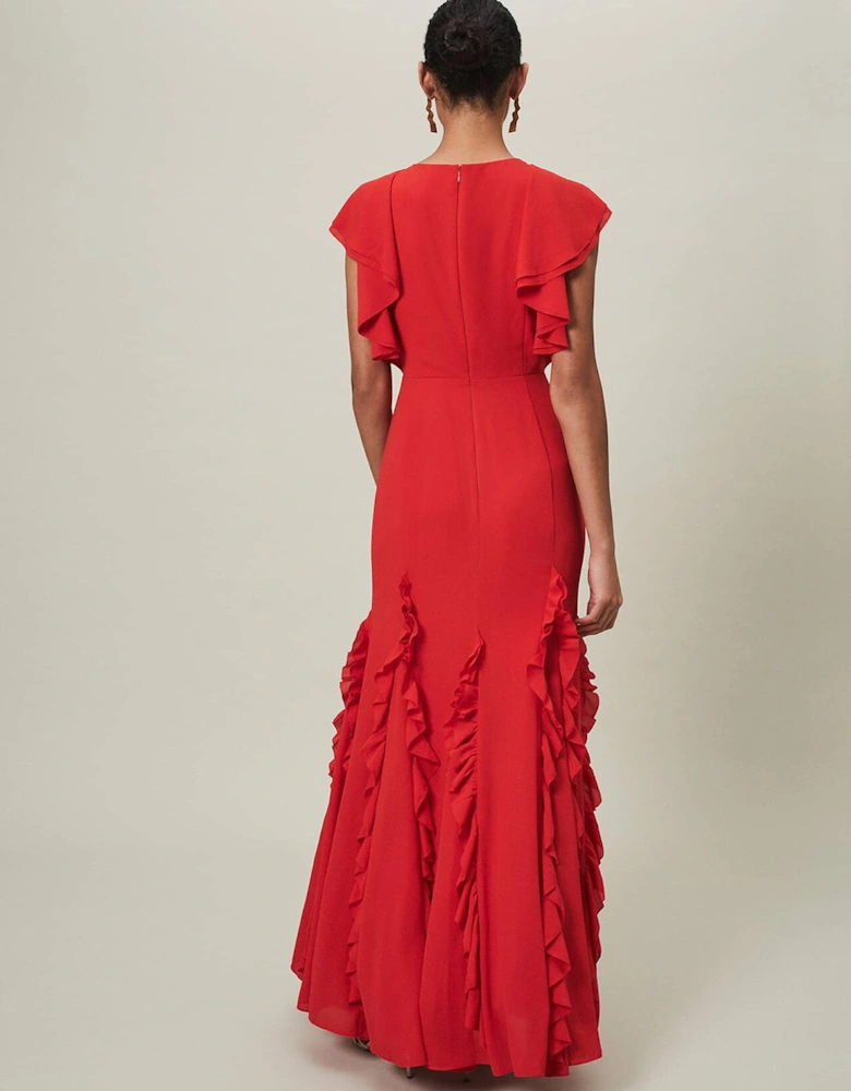 Donatella Ruffle Maxi Dress