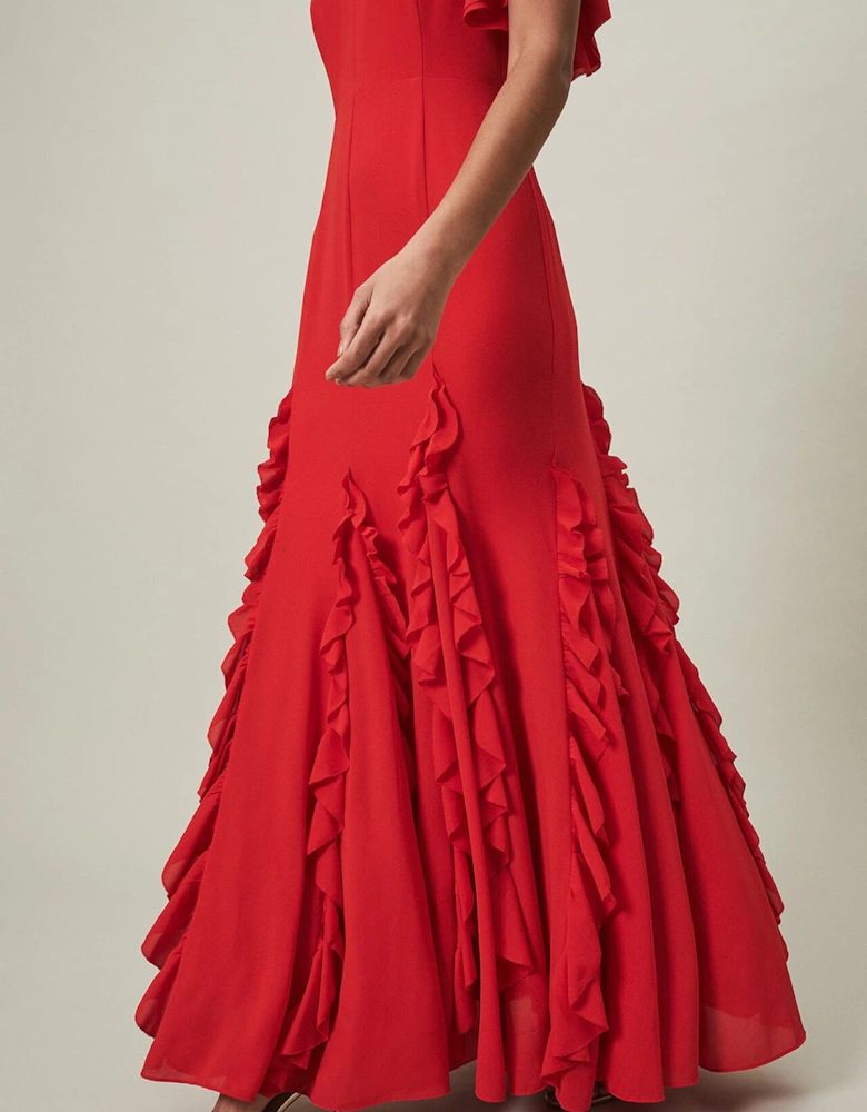 Donatella Ruffle Maxi Dress