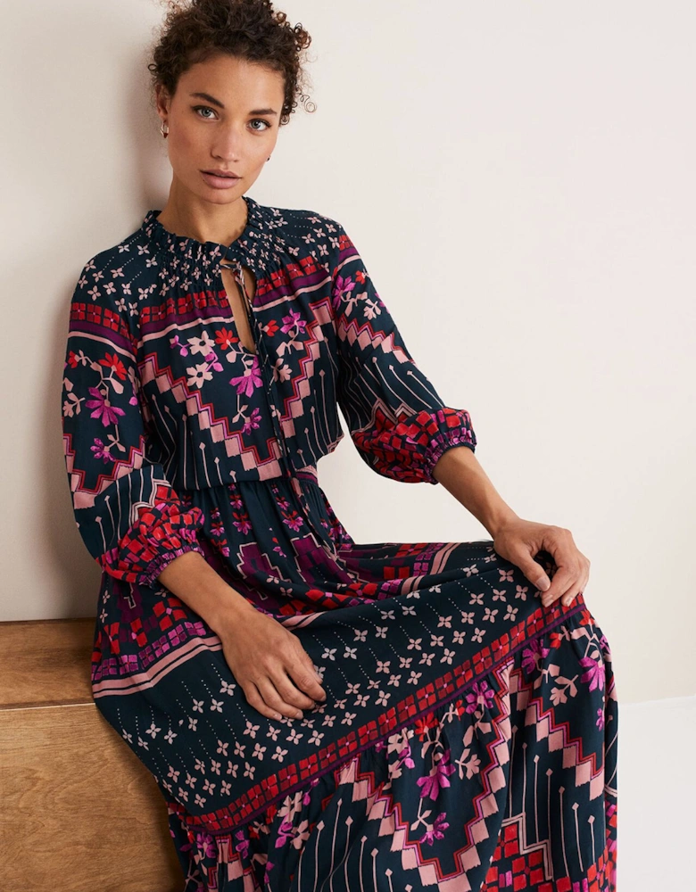 Asa Tile Print Midaxi Dress