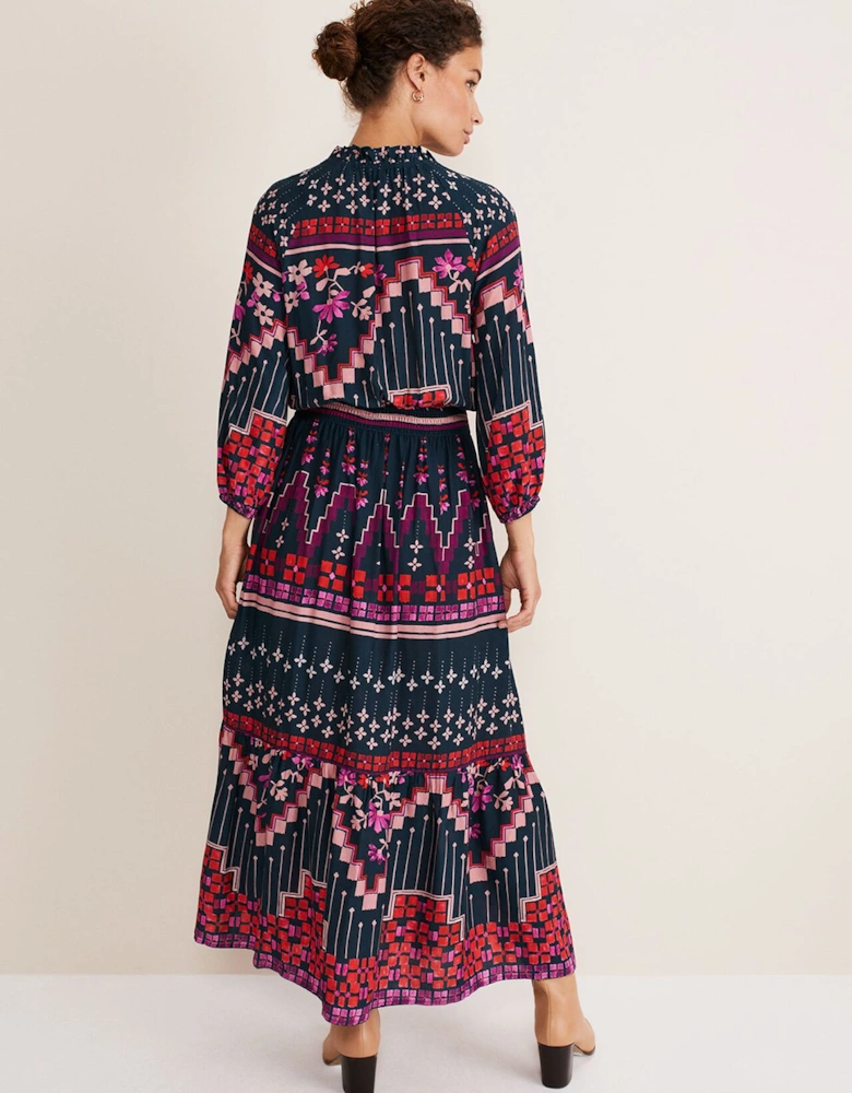 Asa Tile Print Midaxi Dress