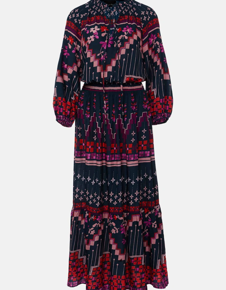 Asa Tile Print Midaxi Dress