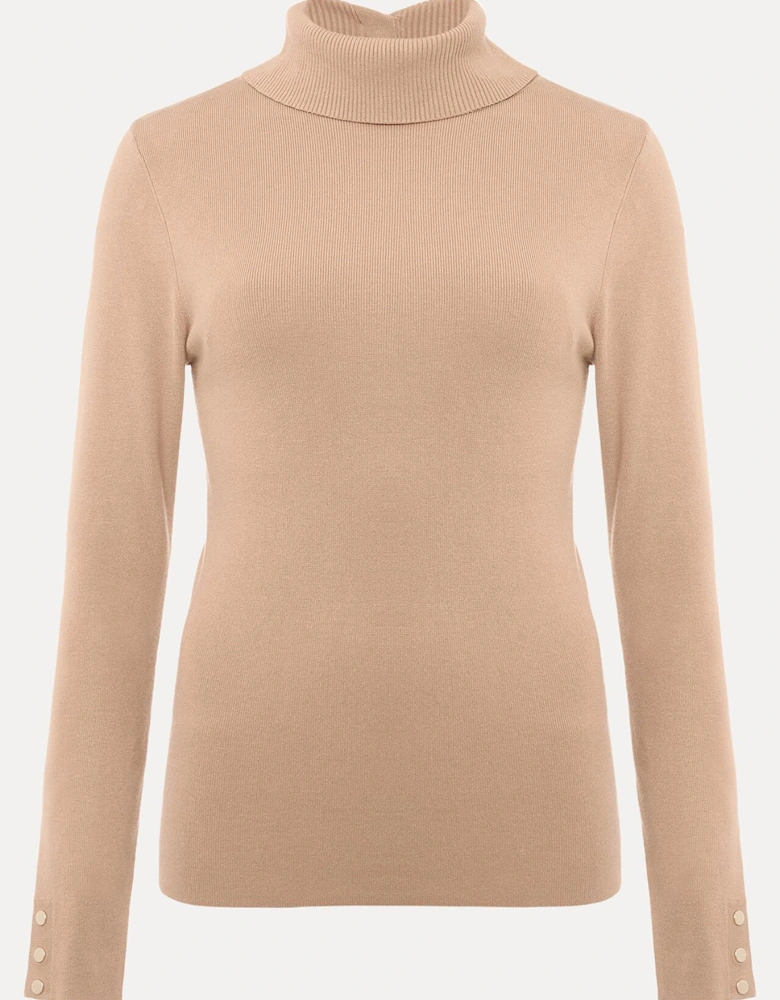 Ottilie Button Detail Roll Neck Knit