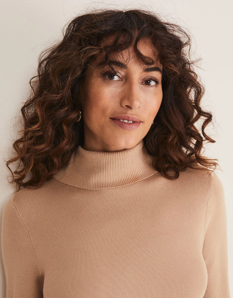 Ottilie Button Detail Roll Neck Knit